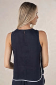 Lugano Top- Navy/White