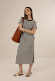 Profile Stripe Dress- Midnight