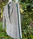 Ella Check Blazer- Green/White Arm Stripe