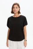 Bubble Sleeve Tee- Black