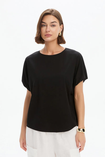 Bubble Sleeve Tee- Black