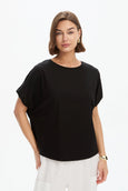 Bubble Sleeve Tee- Black