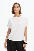Bubble Sleeve Tee- White