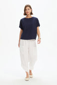Bubble Sleeve Tee- Deep Navy