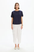 Bubble Sleeve Tee- Deep Navy