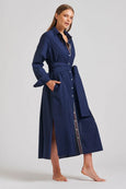 The Pippa Oversized Cotton Longline Dress - Navy