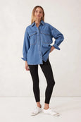 Essential Denim Shirt- Mid Blue Wash