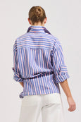 The Boyfriend Oversized Shirt - Chambray Pink Stripe