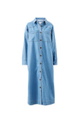 Rae Long Sleeve Midi Dress-Vintage Blue