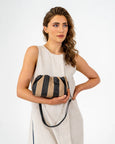 Monty Bag-Black/Latte Stripe