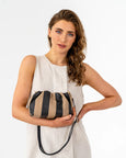 Monty Bag-Black/Latte Stripe
