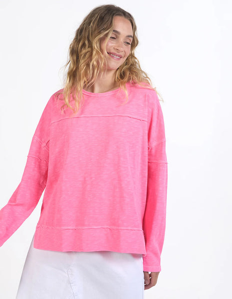 Jayne Throw on Top- Neon Rose