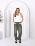 Leo Barrel Jeans- Khaki