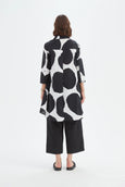 Print Swing Back Shirt- Black/White Spot
