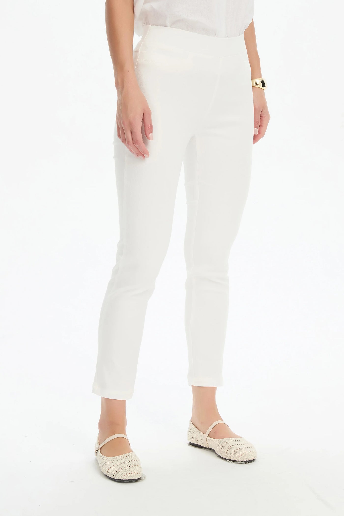 Stretch Crop Pant- White