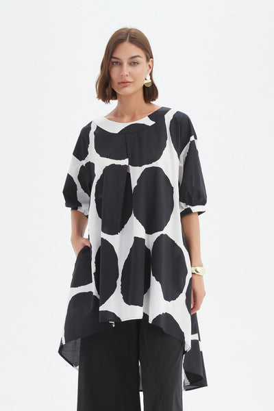 Pleat Front Print Tunic