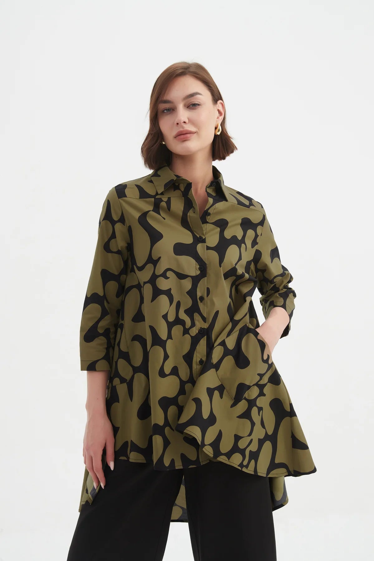 Swing Back Blot Print Shirt