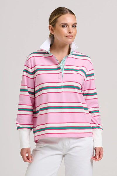 Rugby Sweatshirt Summer - Pink Multi Stripe