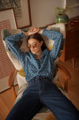 Tamara Shirt- Denim w/Flower