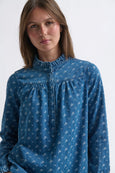 Tamara Shirt- Denim w/Flower