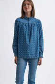 Tamara Shirt- Denim w/Flower