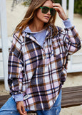 VINTAGE FLANNEL CHECK HOODED SWEAT / JACKET