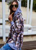 VINTAGE FLANNEL CHECK HOODED SWEAT / JACKET