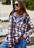 VINTAGE FLANNEL CHECK HOODED SWEAT / JACKET