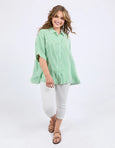 Luna Shirt- Spring Green/White Stripe