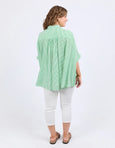 Luna Shirt- Spring Green/White Stripe