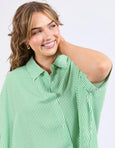 Luna Shirt- Spring Green/White Stripe