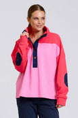 Collar Sweatshirt- Pink/Red Combo