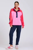 Collar Sweatshirt- Pink/Red Combo