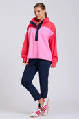 Collar Sweatshirt- Pink/Red Combo