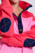 Collar Sweatshirt- Pink/Red Combo