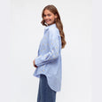 Lemon Embroidery Shirt- Blue
