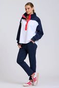 Collar Sweatshirt- Navy/White Combo