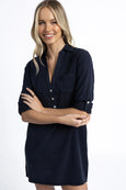 Leni Shirt Dress- Navy