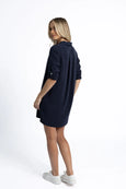 Leni Shirt Dress- Navy