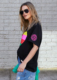 Rainbow Heart Tee- Black