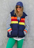 Retro Puffer Vest- Navy