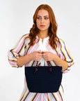 Michigan Tote- Navy Neo Plait