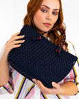 Michigan Tote- Navy Neo Plait