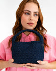 Linton Crossbody- Denim Plait