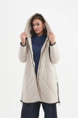 Zip hem Winter Coat- Cream
