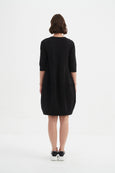 Petite Diagonal Seam Winter Dress- Black