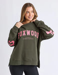 Interval Crew- Khaki/Coral