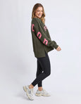 Interval Crew- Khaki/Coral