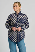 The Olivia Shirt - Navy Double Diamond