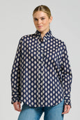 The Olivia Shirt - Navy Double Diamond